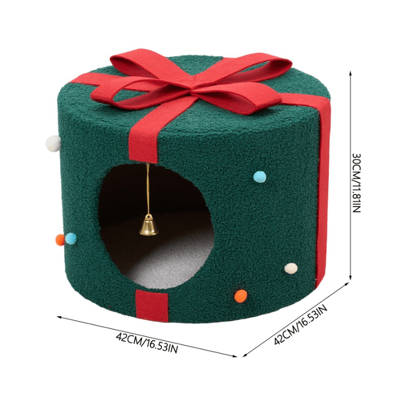 Roveroo™ Christmas Present Cosy Cat Bed