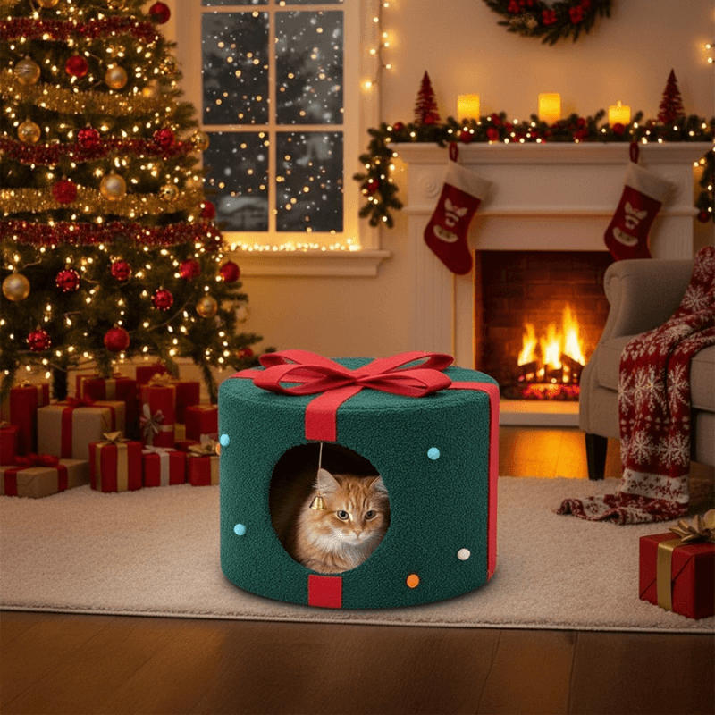Roveroo™ Christmas Present Cosy Cat Bed